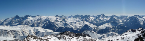 Panoráma, a 3330 méteres Pic Blanc-ról   (képek nagyobb felbontásban : http://www.panoramio.com/user/2051127 )