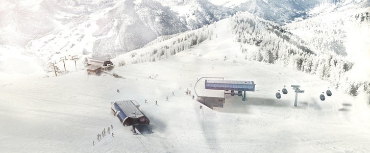 Az új lift hegyállomása: Fotó: Bergbahnen Saalbach - Kattints a képre a nagyításhoz