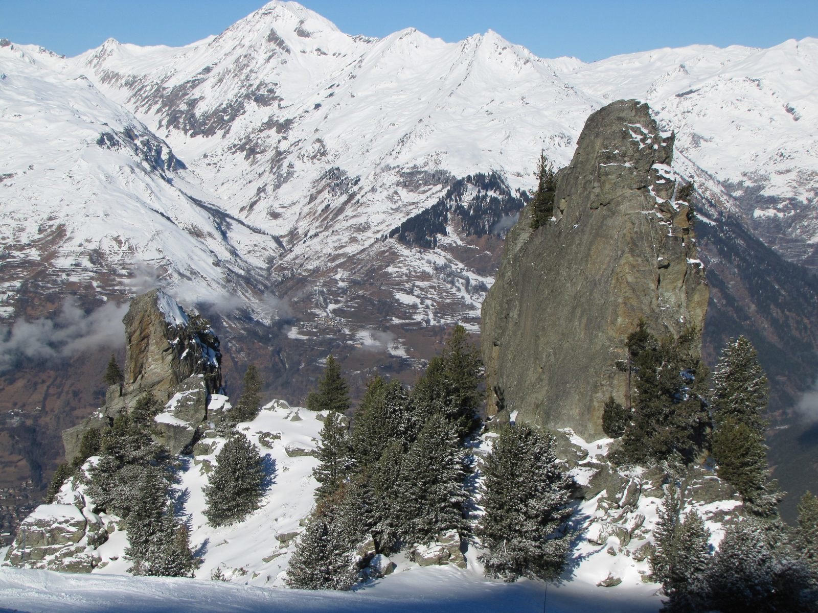 Sziklák a Mont Blanc felvonó tetejénél