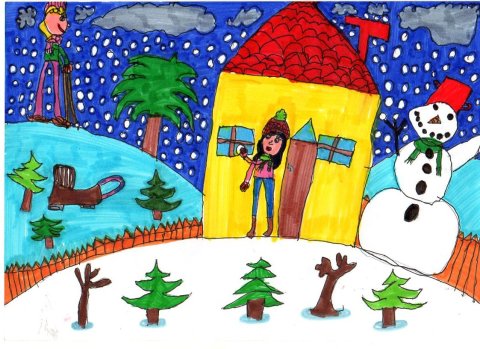 Keszler Cintia, 8 éves - Téli örömök (Debreceni Benedek Elek Általános Iskola, 2. b)