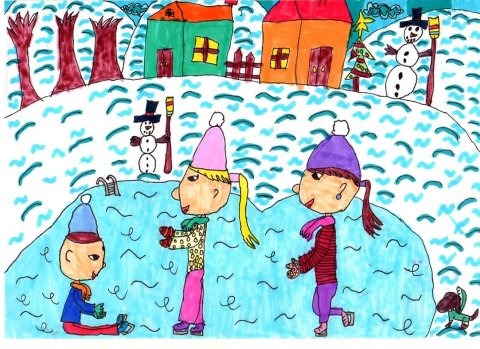 Nagy Anna, 7,5 éves - Jaj, de csúszós ez a jég! (Debreceni Benedek Elek Általános Iskola, 2. b)