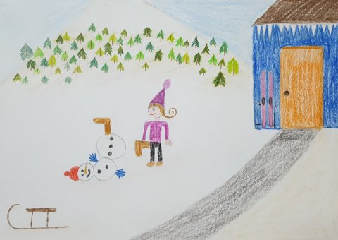 Mayer Luca, 9 éves - Én azért várom a havat, mert nagyon szeretnék vicces hóembert építeni és síelni.