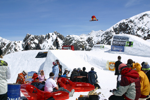 Snowboard park a Kaunertal gleccseren