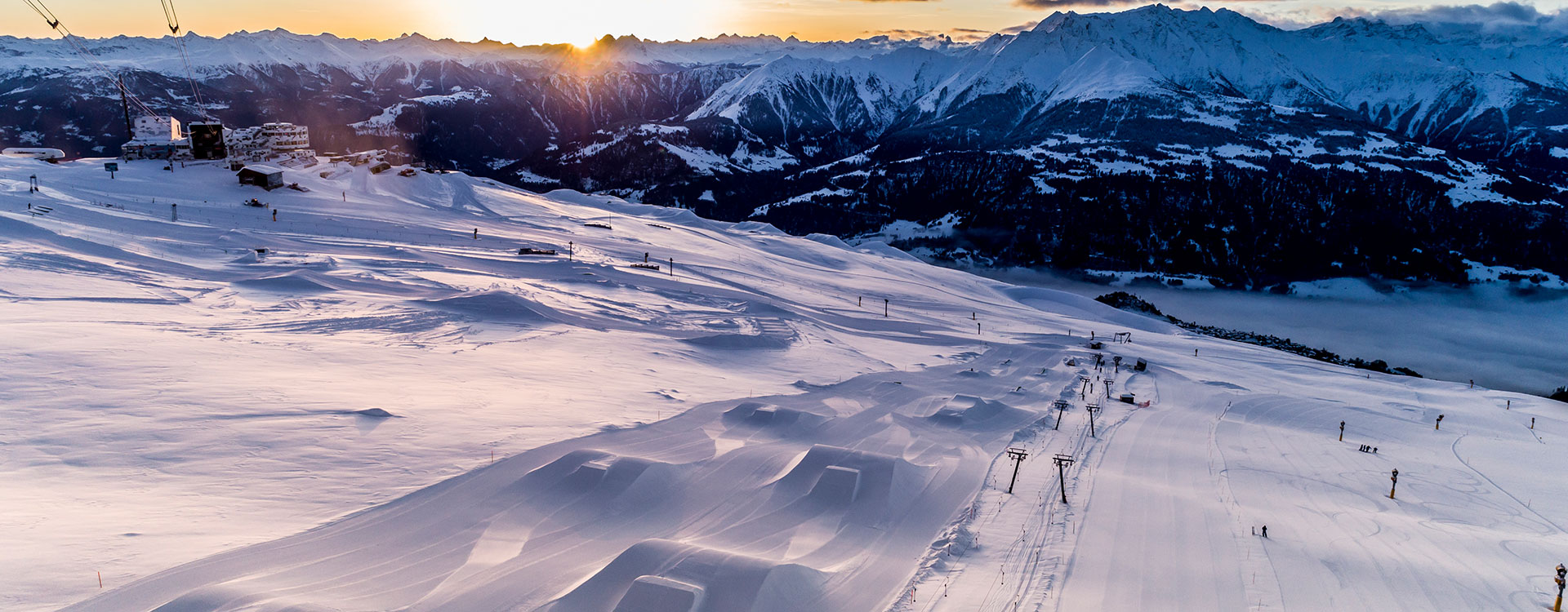 Freestyle Snowpark a svájci Flims - Laax síterepén