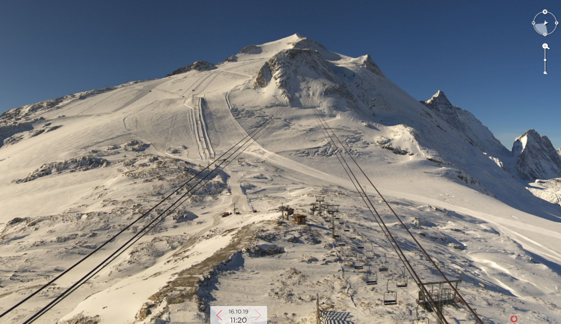 Webkamera képe a gleccserről szerda délelőtt