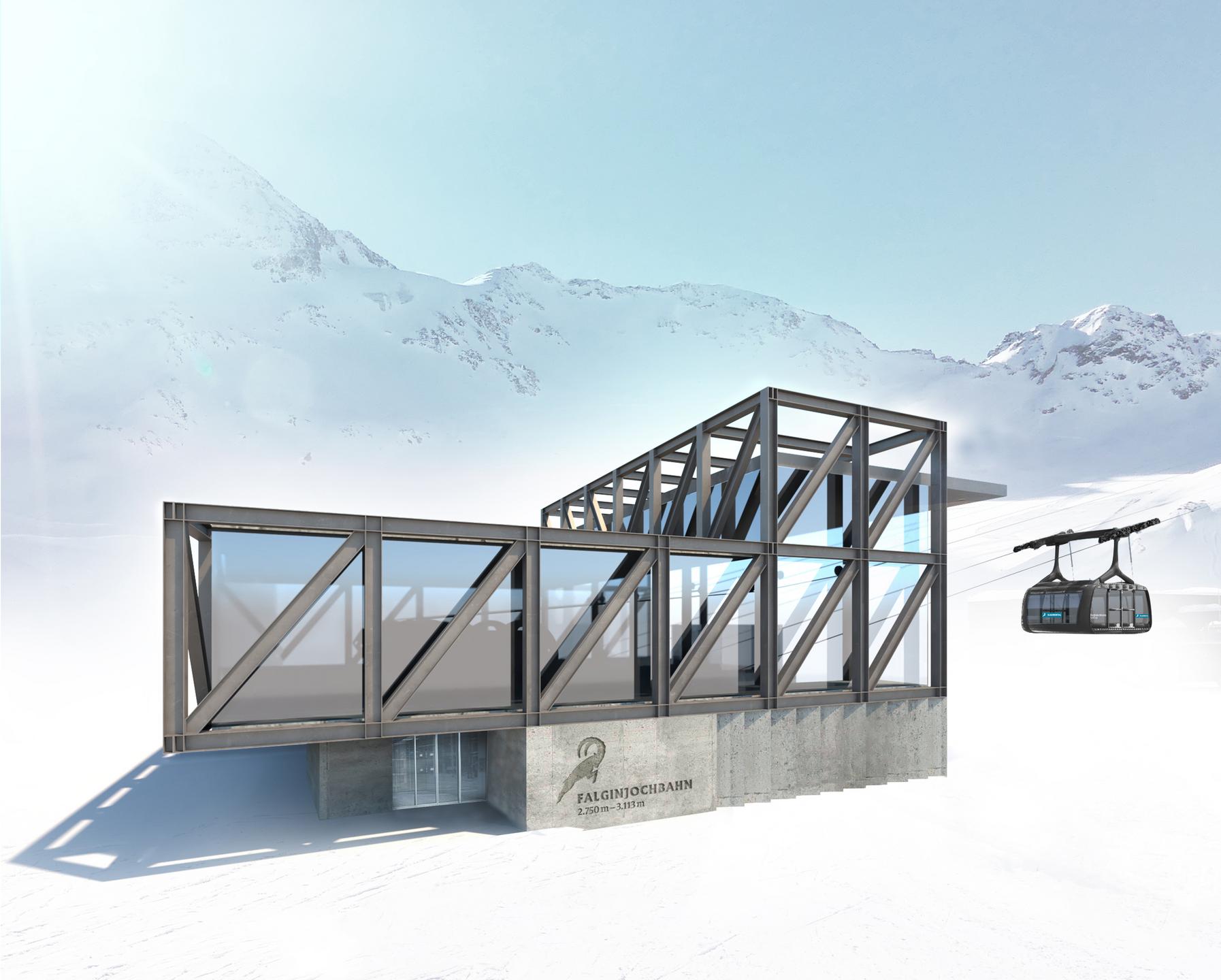 Az új lift látványterve (Kép: Kaunertaler Gletscherbahnen GmbH)