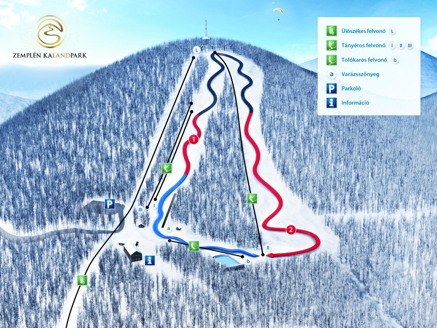 Trail map of Sátoraljaújhely ski slope