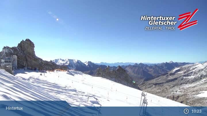 Hintertux gleccser hétfőn - fotó: feratel webkamera