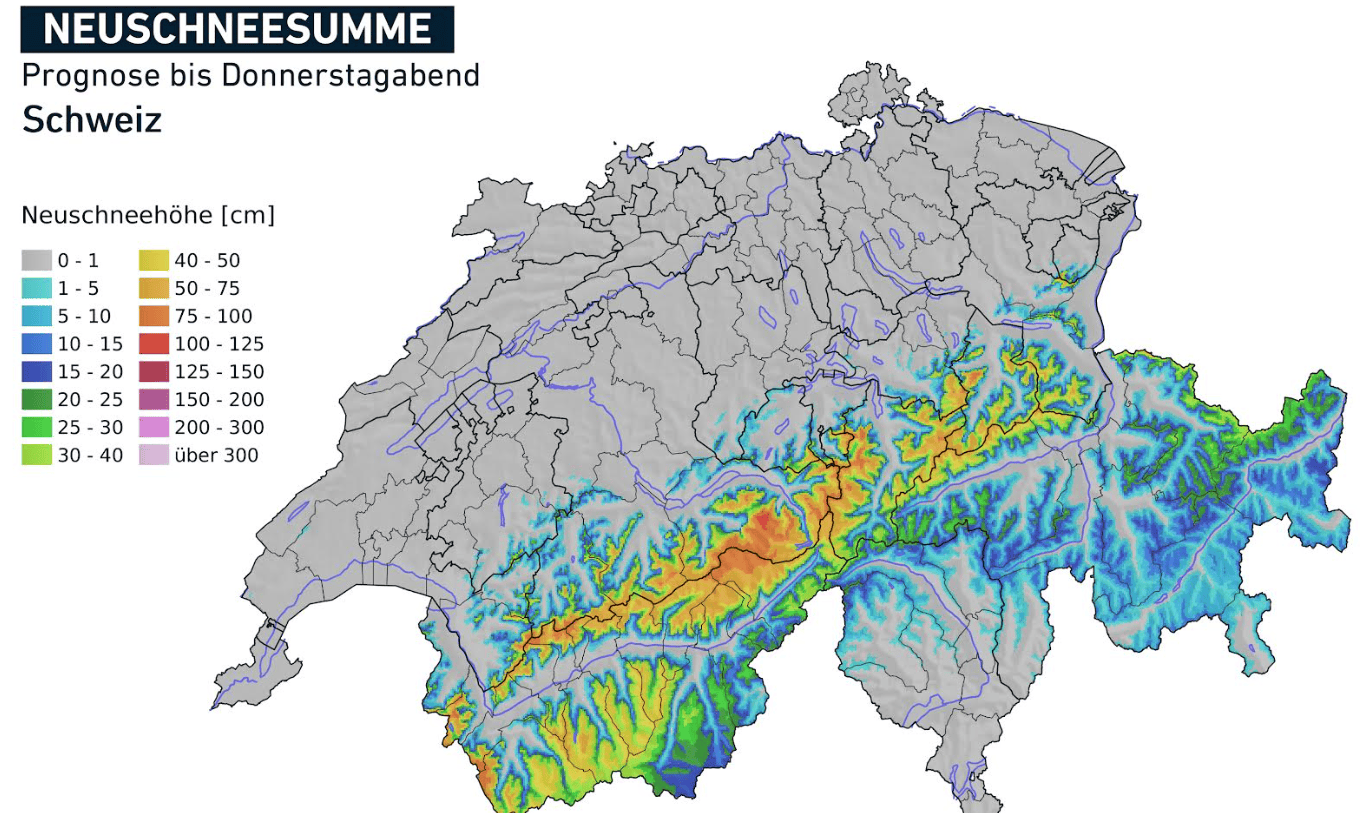 Svájci előrejelzés. Csütörtökig 60-80 cm hullhat a leghavasabb helyeken