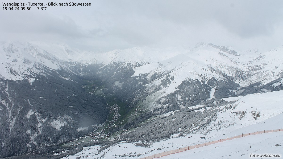 A hintertuxi hegyvidék is szép havas - Fotó: foto-webcam.eu