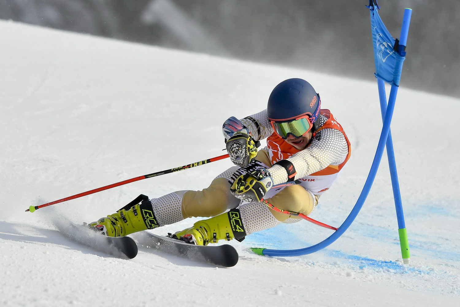 Kékesi Márton alpesi síző a phjongcshangi téli olimpia férfi óriás-műlesiklás versenyszámában az Alpensia Sport Parkban 2018. február 18-án. MTI Fotó: Czeglédi Zsolt