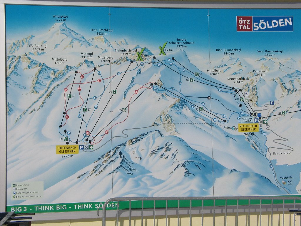 a gleccser régió sítérképe