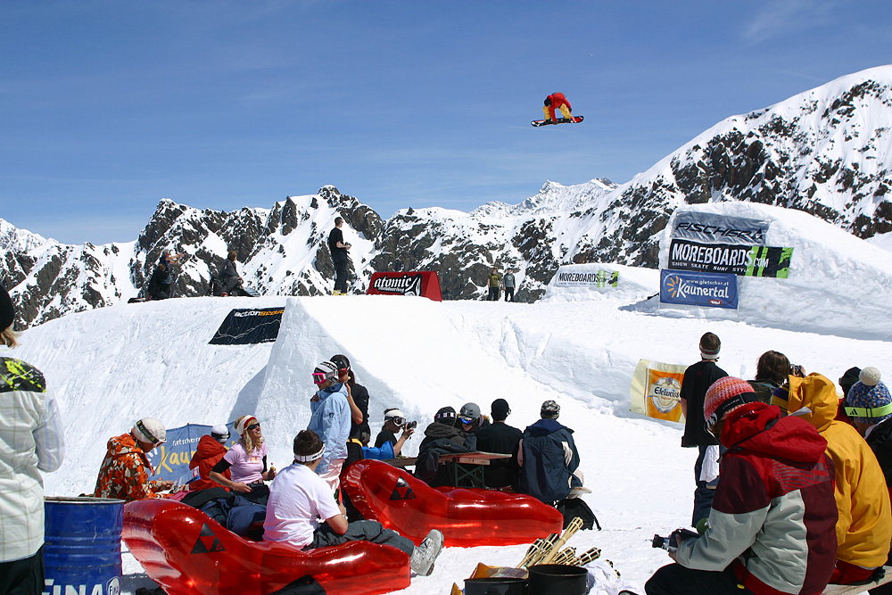 Snowboard park a Kaunertal gleccseren