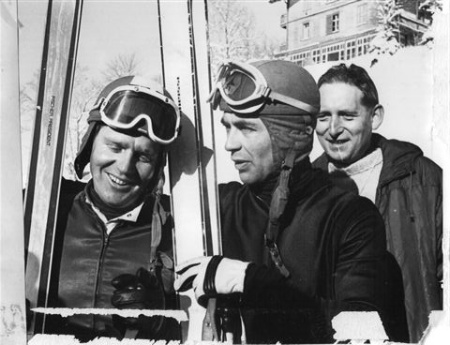 1968 január, Wengen, CH: Gerhard Nenenning (A) és Karl Schranz (A), óriás műlesiklás I-II. hely
