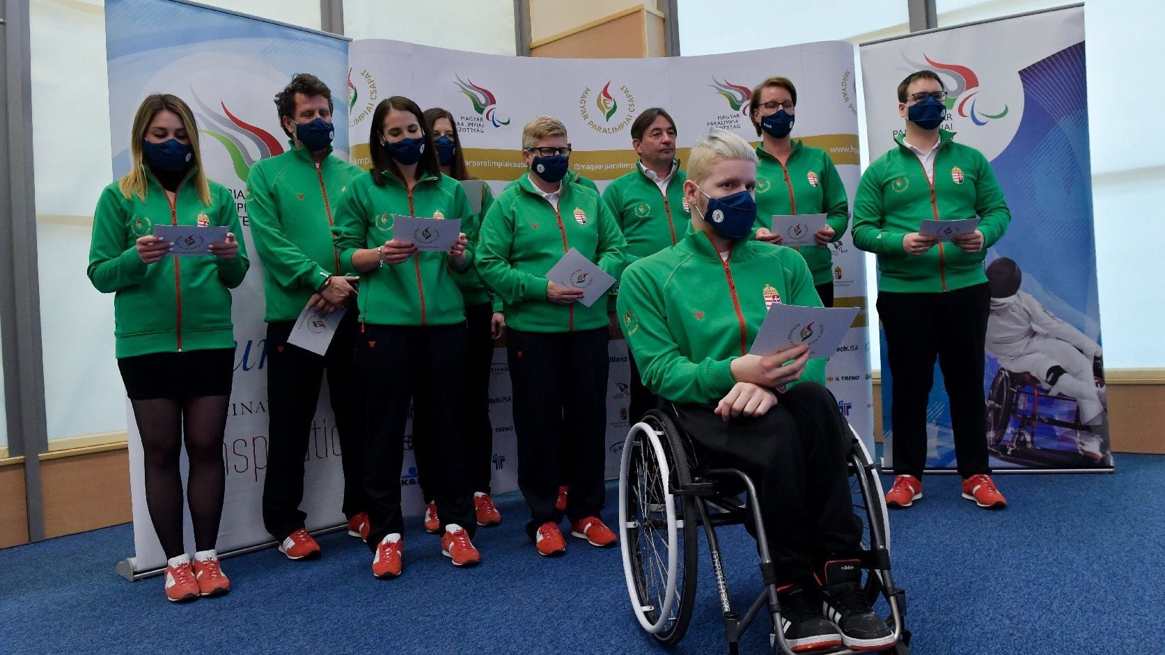 2022. február 22-én a Sportok Házában, a Magyar Parasport Napján szervezett konferencián esküt tett a pekingi Paralimpiára készülő küldöttség. | Kép: Holtpont SE