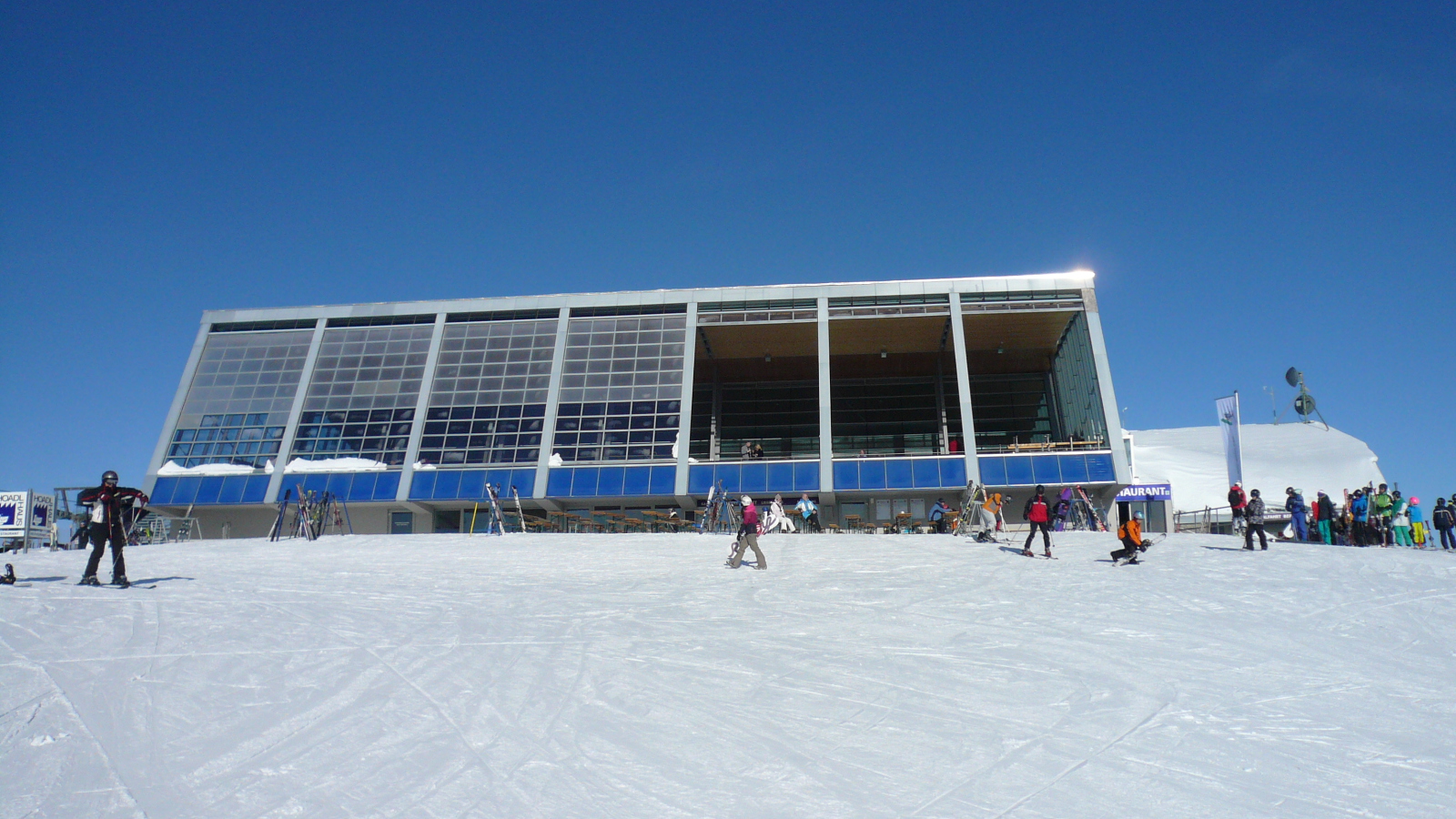 Az Olympaibahn csúcsa, Hoadl hütte, 2340m magason.