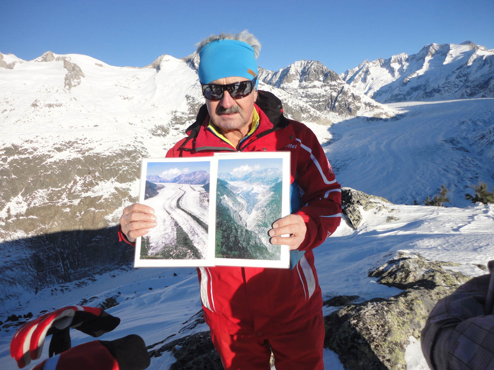 Ilyen volt és ilyen lett : túravezetőnk az Aletsch gleccser visszahúzódásáról beszél