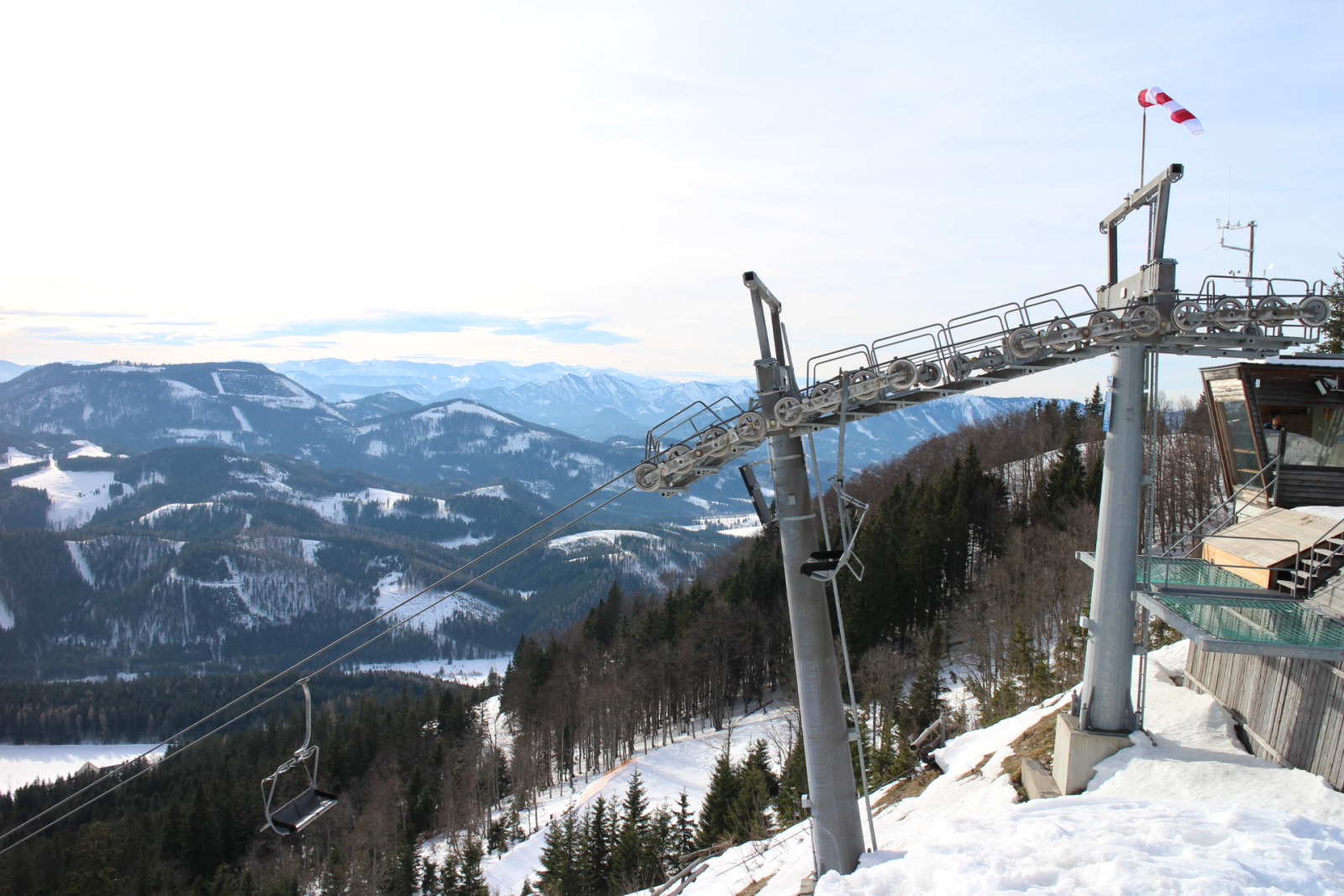 Az 'A' ülőlift felső állomása /1400 m/