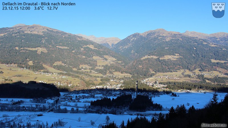 Dellachban (Karintia) legalább a völgyben fehér lesz a Karácsony - Fotó: foto-webcam - Kattints a képre a nagyításhoz