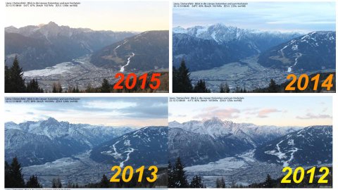 A Kelet-Tiroli Lienz az elmúlt években, egyre kevesebb a hó - Fotó: foto-webcam