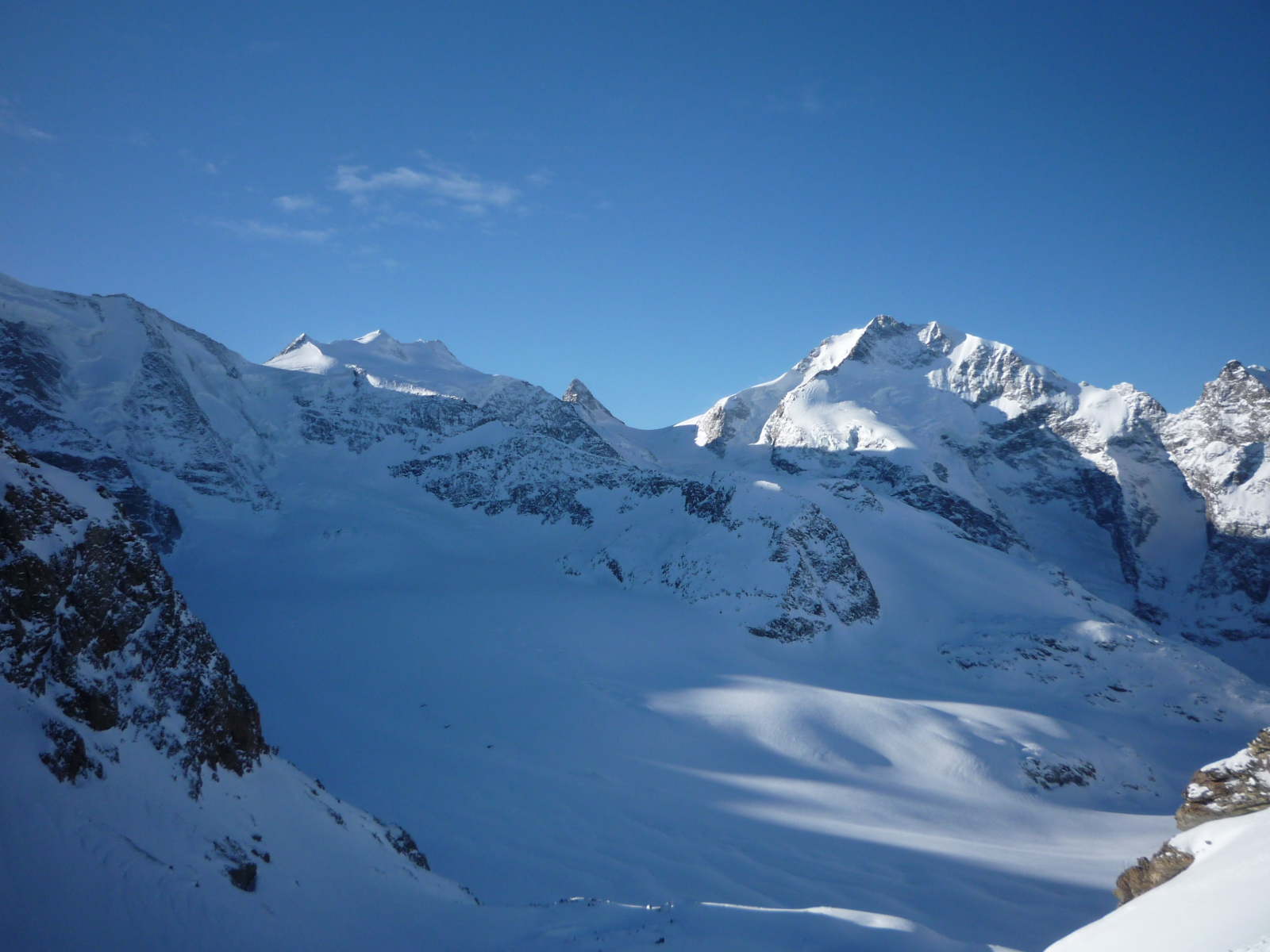 Bellavista (3893 m), Piz Bernina (4049 m), Persgletscher