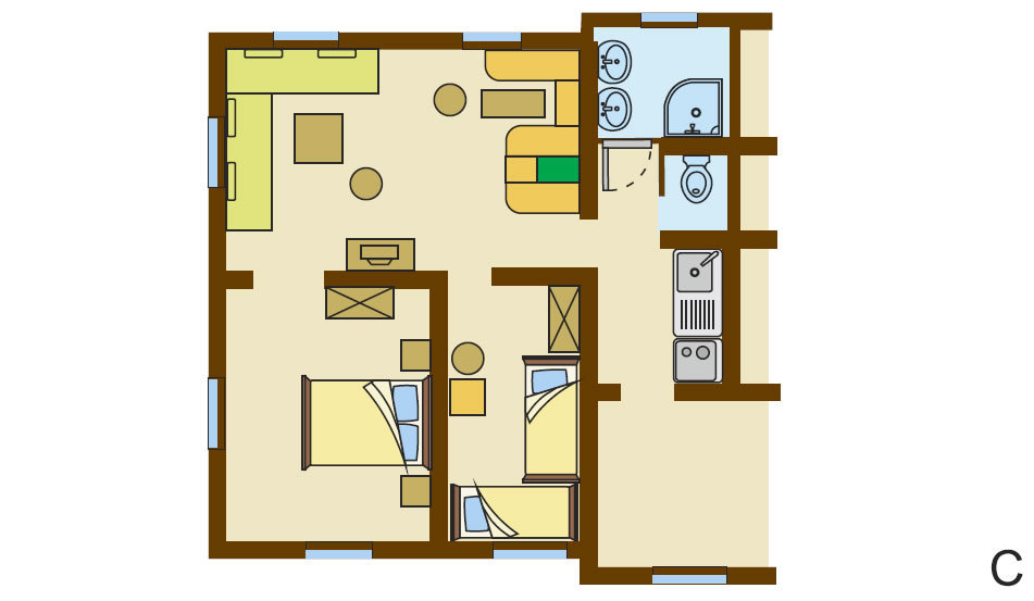 Dorfhotel alaprajz - apartman C