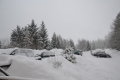 Ritkán van ennyi hó itt. Ezt láttunk szombat reggel az Ipoly túristaház előtt.