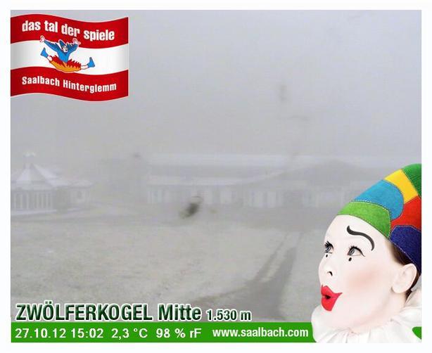 Az első havas mai kamerakép Saalbach-ból - Kattints a képre a nagyításhoz