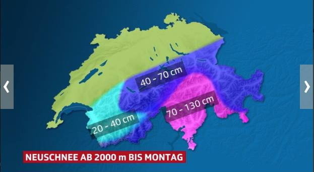 A svájci meteorológiai intézet előrejelzése hétfő estig
