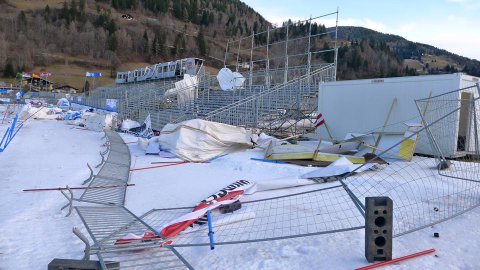 Bad Kleinkirchheim: a szél pusztítása a célban, a hegyen még rosszabb a helyzet