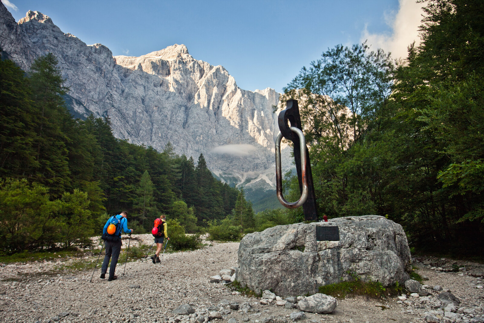 A láncos út (via ferrata) útvonal bejárata a Vrata-völgyben Fotó: Jost Gantar / slovenia.info