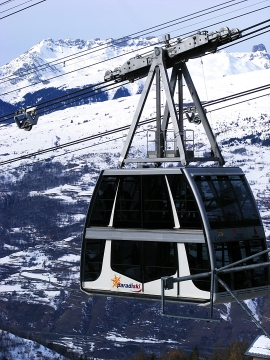Vanoise Express emeletes kabinja, mely összeköti Arcs-ot - La Plagne-val