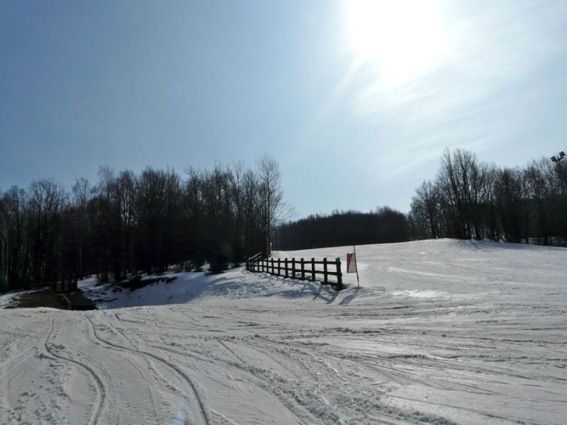 4-es nagypálya (1 km) és a 3-as piros pálya találkozása - Sípark Mátraszentistván