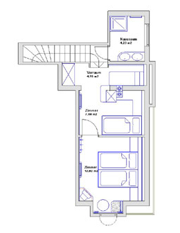 4-6 fős apartmanok (felső szint)