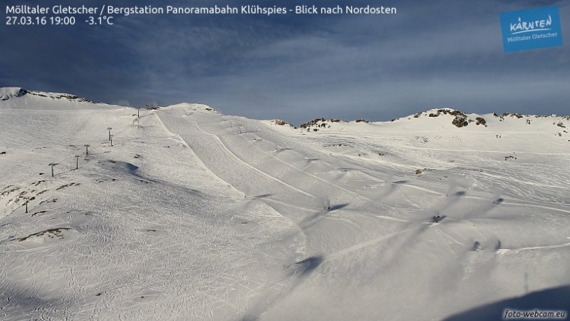 Kevéssel naplemente előtt kezdődött a hóágyúzás - foto-webcam.eu - Kattints a képre a nagyításhoz