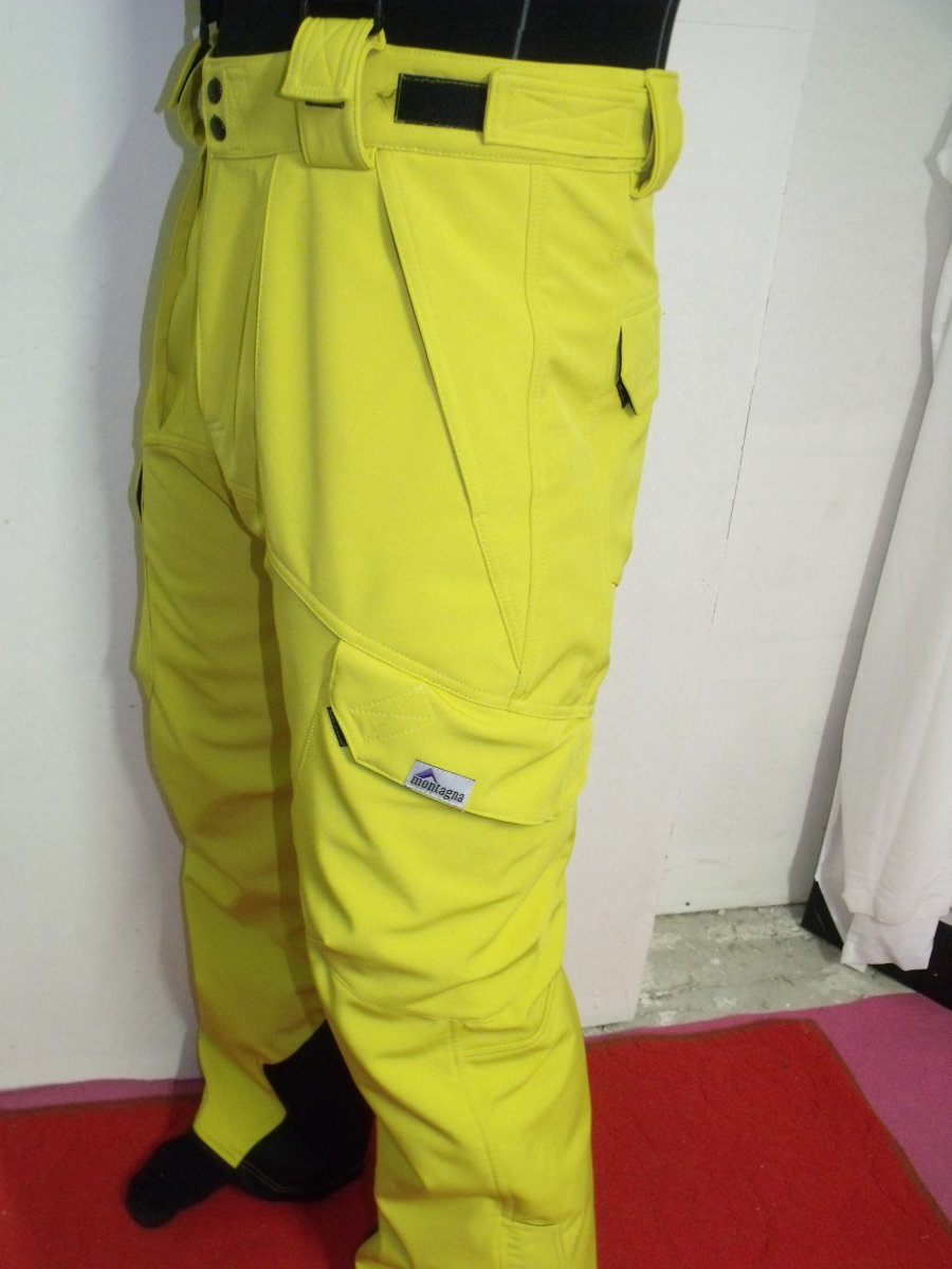 Montagna férfi softshell nadrág - sárga