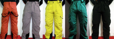 Montagna férfi nadrágok - rozsdabarna, szürke, napsárga, élénk középzöld és fekete