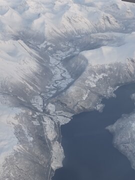 Valldal, a Valldøla folyó torkolata a Norddalsfjorddal