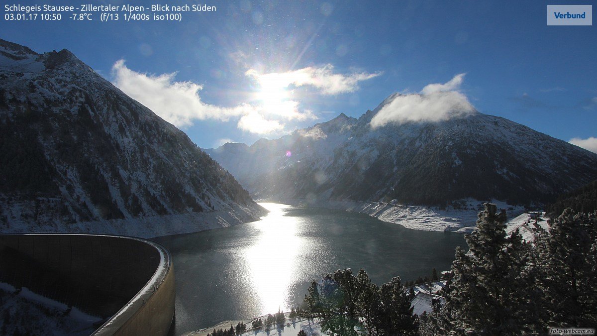 Schlegeis a Zillervölgyi Alpokban - Fotó: foto.webcam.eu