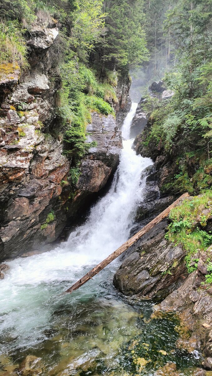 A Riesachfälle vízesés, a Schladmingból induló Wilde Wasser túra végállomása