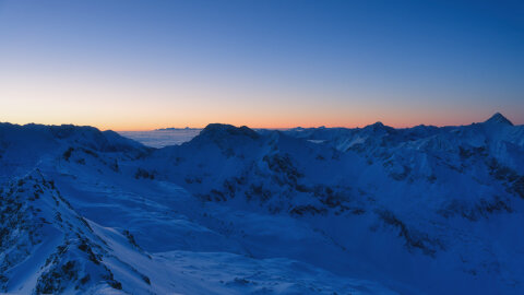 A kék órában a Kreuzkogel-csúcson