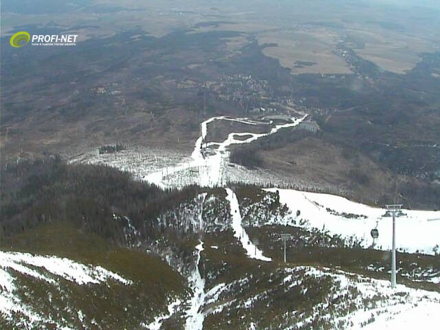 Visszatekintés Tátralomnicra, lenn már csak a pályákon van hó