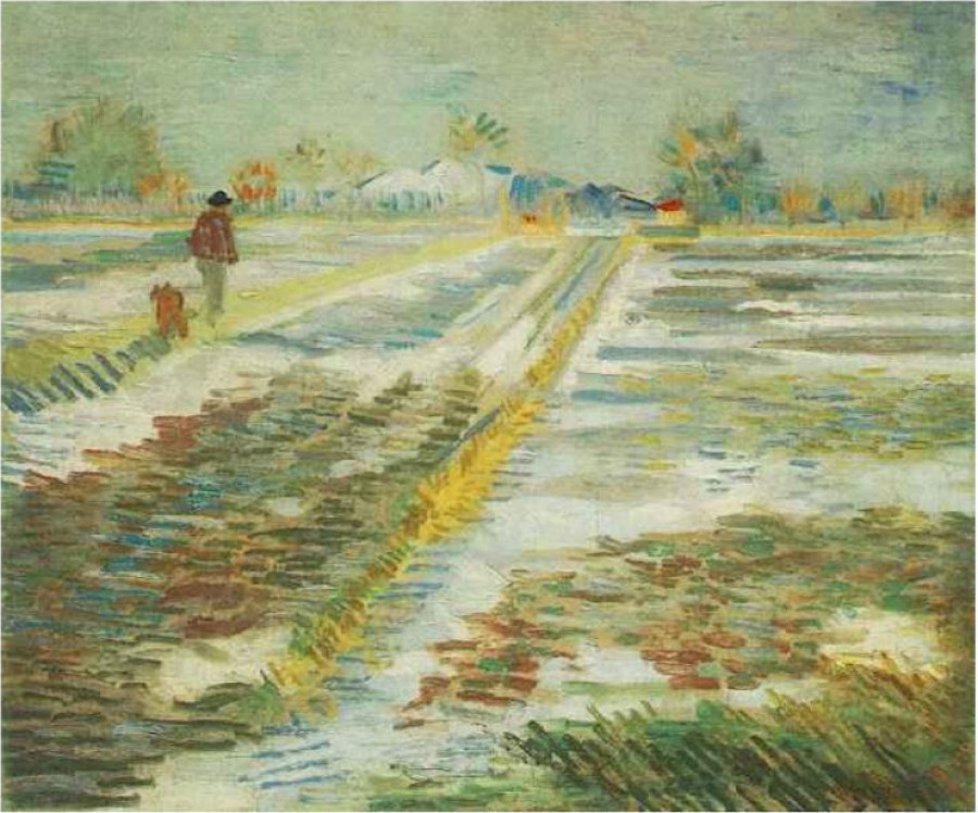 Vincent van Gogh, "Tájkép a hóban," Arles, February 1888. The Solomon R. Guggenheim Museum (Wikimedia)