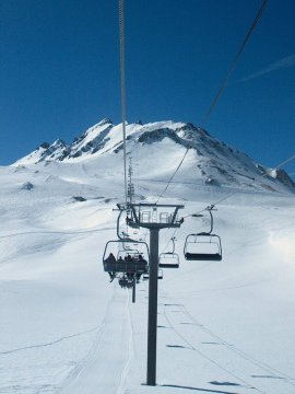 Visszafelé a Mount Blanc felvonón