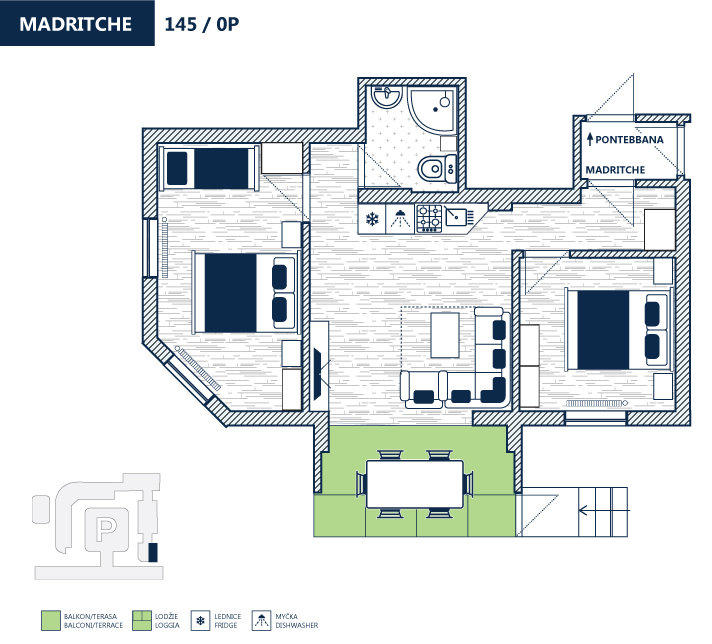 Madritche két hálószobás tágas apartman