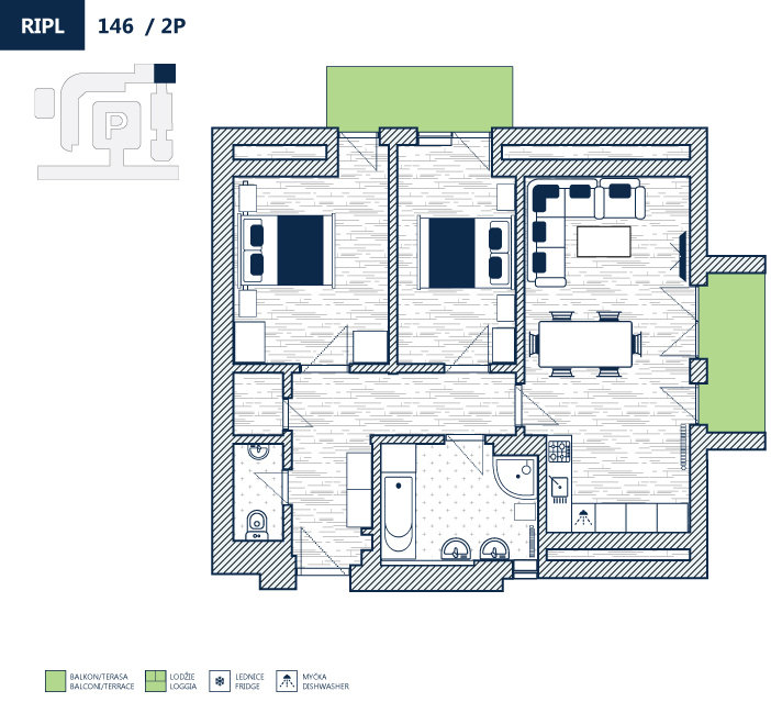 Ripl Superior két hálószobás apartman