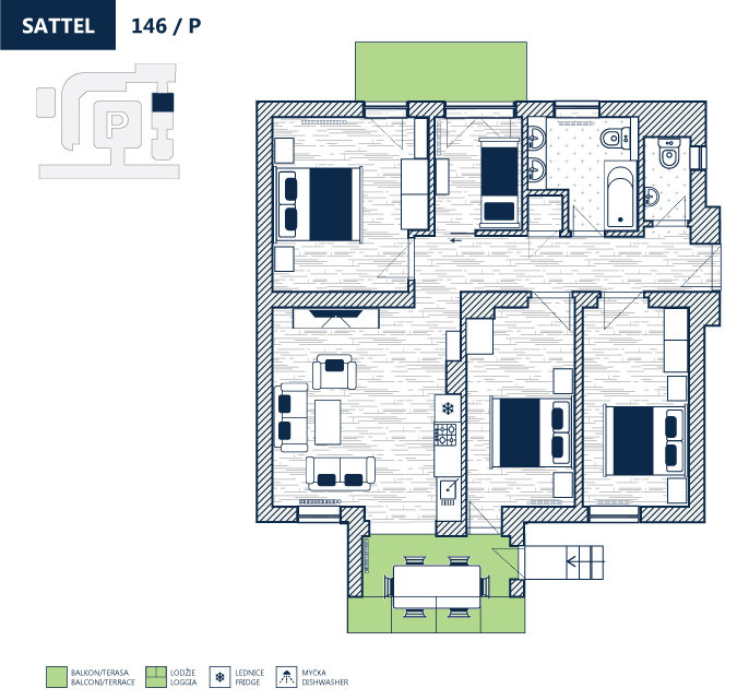 Sattel négy hálószobás apartman