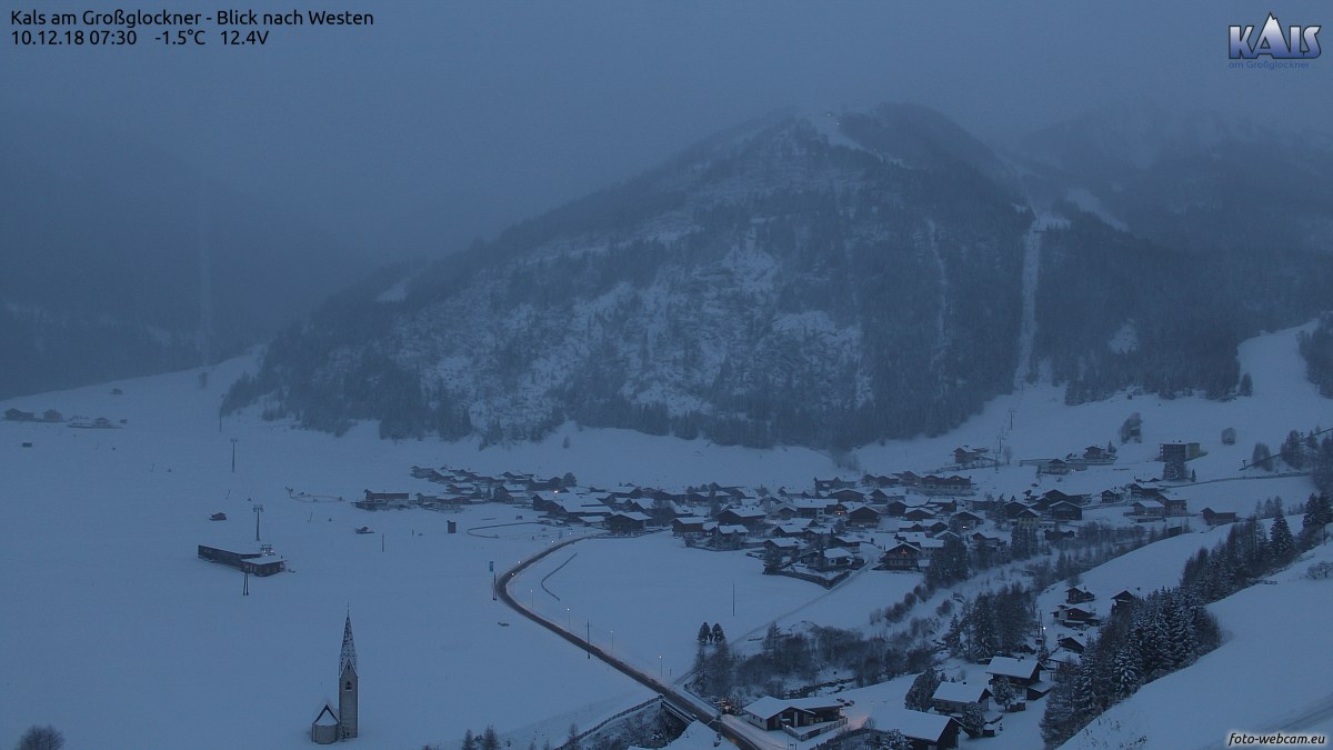 A havazás délre is átterjedt, Kals (Kelet-Tirol) is szépen befehéredett