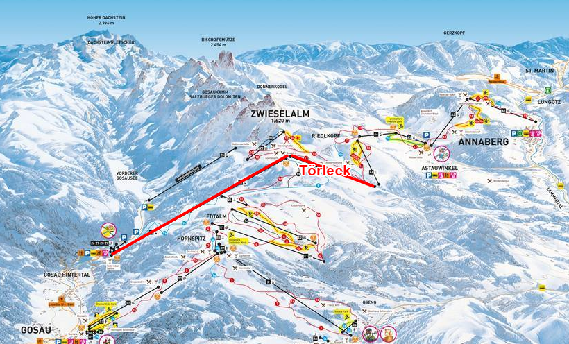 A Törleck-Sessellift mentén lehet síelni.