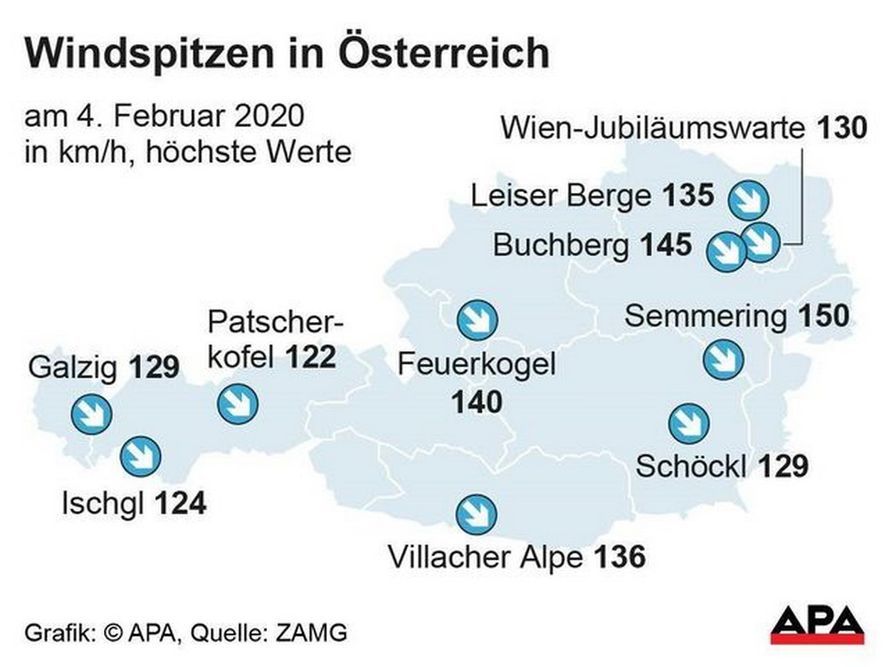 Mai osztrák széladatok (ZAMG/APA)